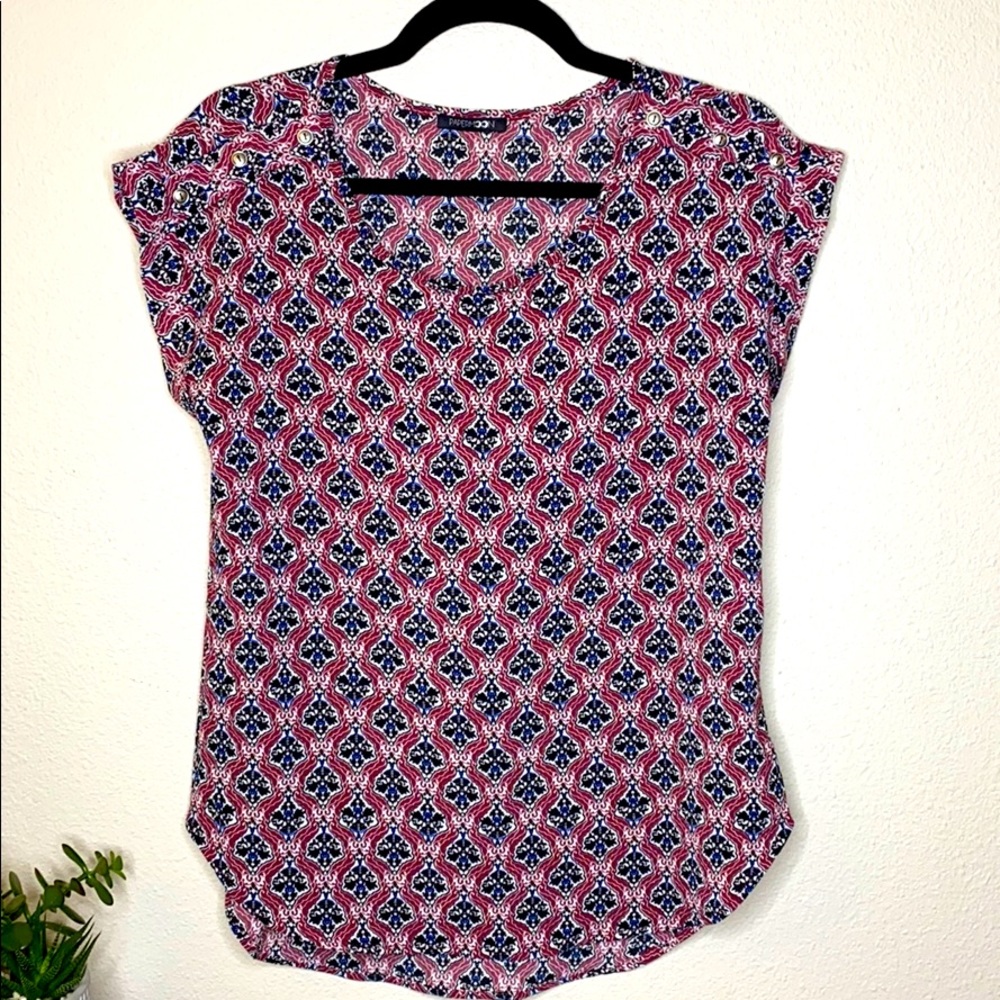 Papermoon Short Sleeve Print Top women’s size XS